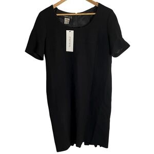Louis Féraud Black Midi Dress Size 14 capsule old money dark academia classy emo